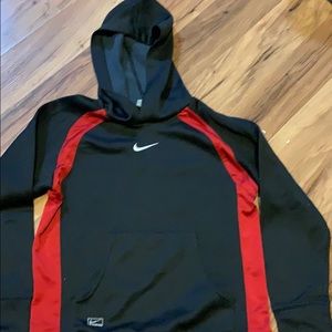 Boys black and red Nike hoodie Sz small